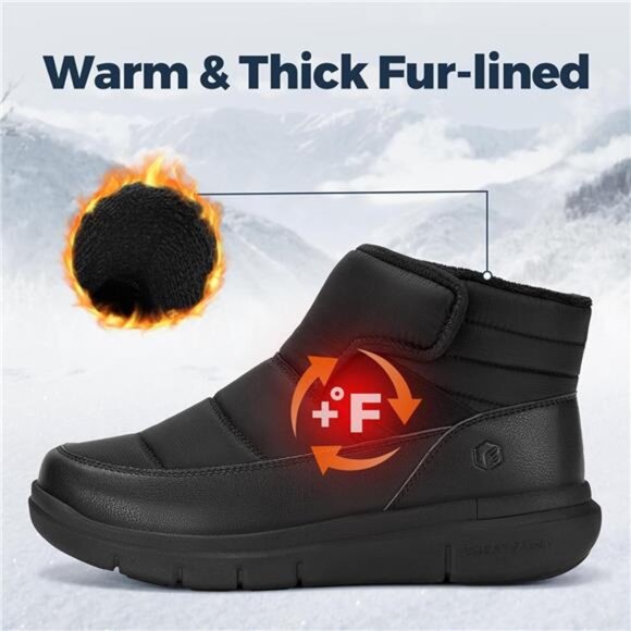 Men\'s Winter Boots Wide Width Water Resistant Snow Boots